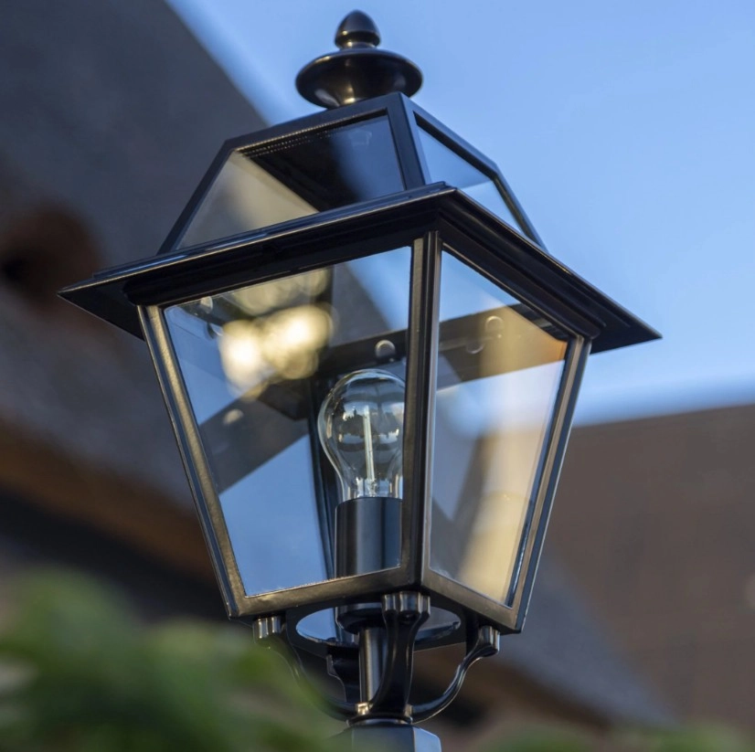 Nostalgische, vierkante lantaarn lamp Venlo K14A zwart KS Verlichting 8714732151443