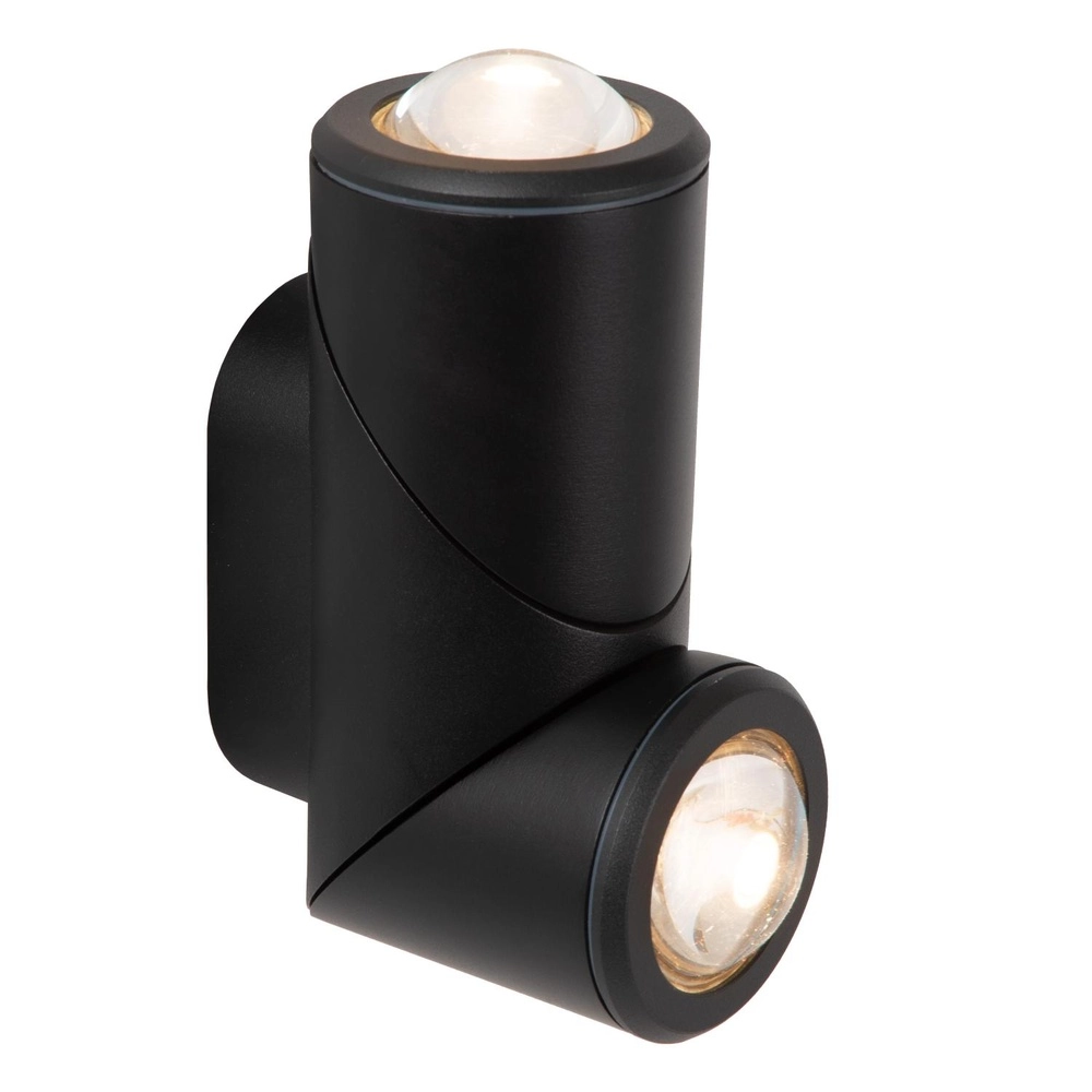 Design opbouwspot Erin IP65 zwart dubbel Lucide 5411212152053