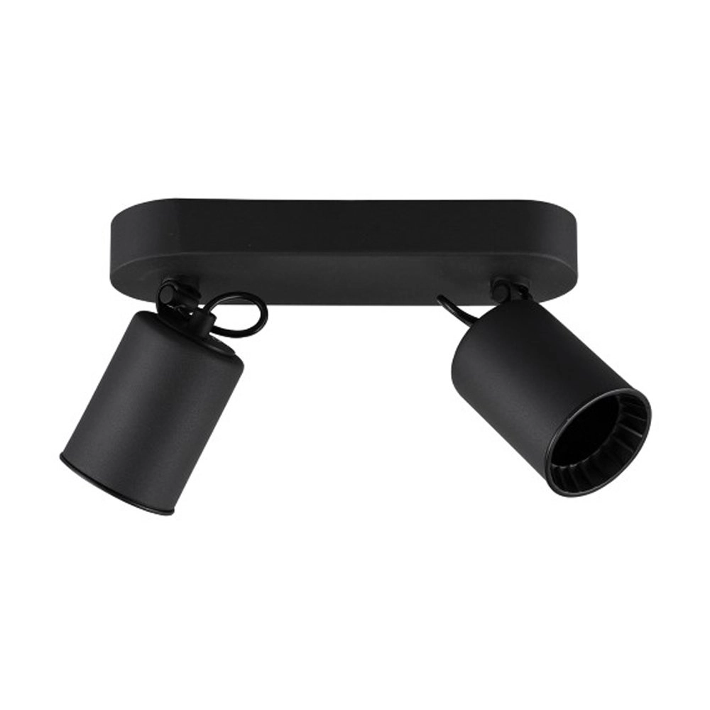 Zwarte plafondlamp Pago met 2 spots Zwarte plafondlamp Pago met 2 spots