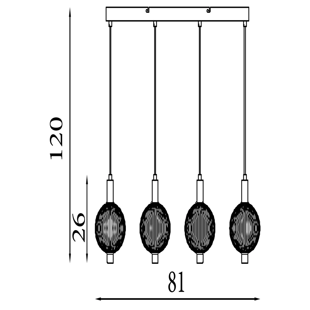 Design hanglamp Luminique 4-lichts Searchlight 5053423297224