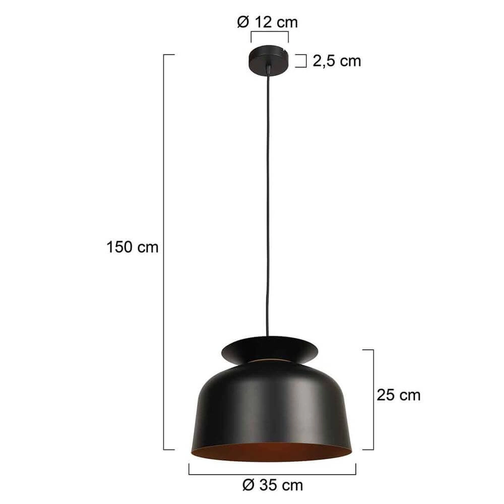 Design hanglamp Skandina zwart Ø 35cm Steinhauer 8712746171815