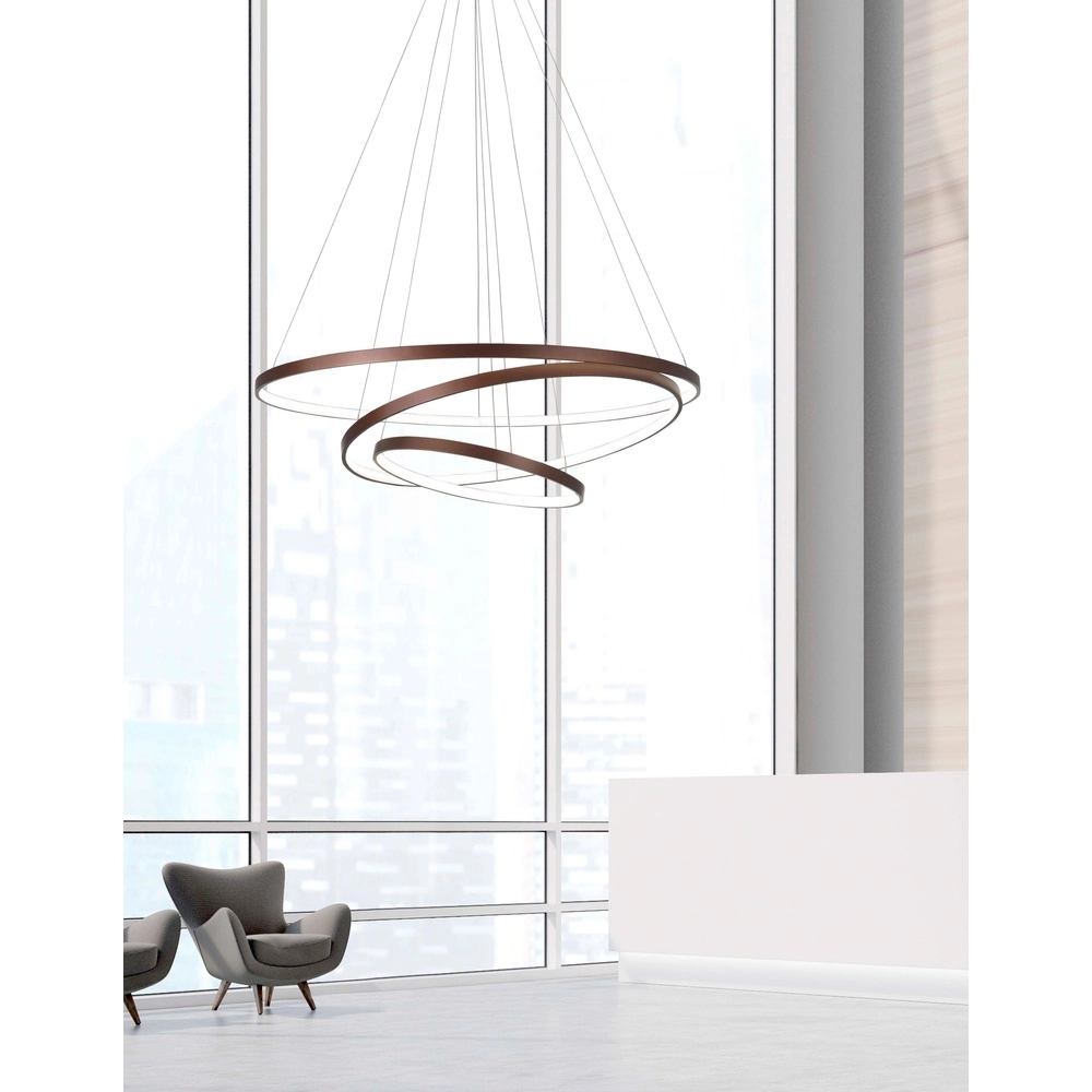 Design hanglamp Ferrol koffie bruin triple