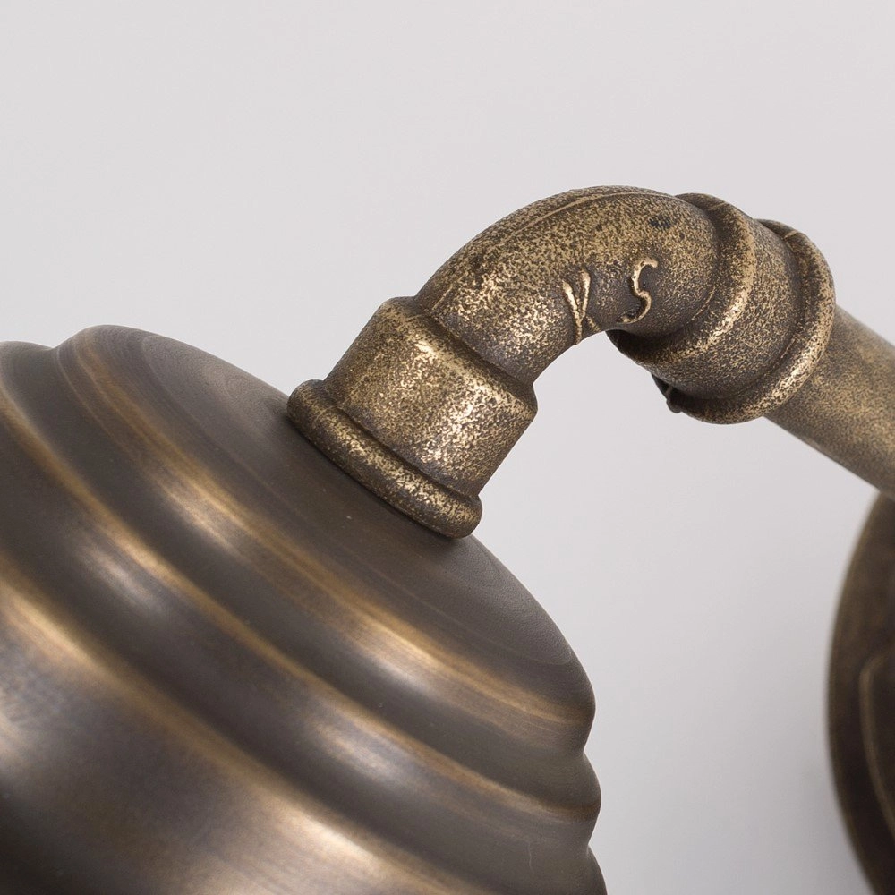 Bronzen muurlamp Tours met koperen kap KS Verlichting 8714732135207