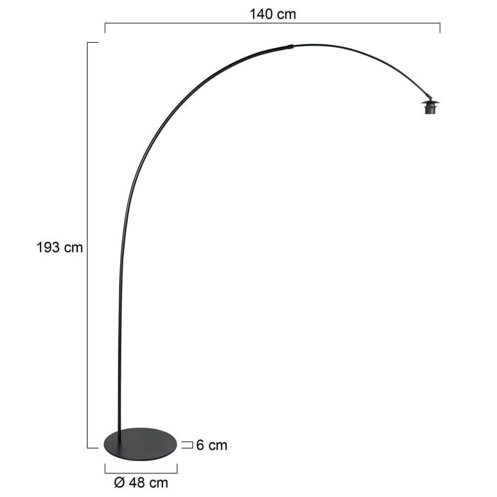 Vloerlamp Curve zwart met witte kap Ø 48cm Steinhauer 8712746179378