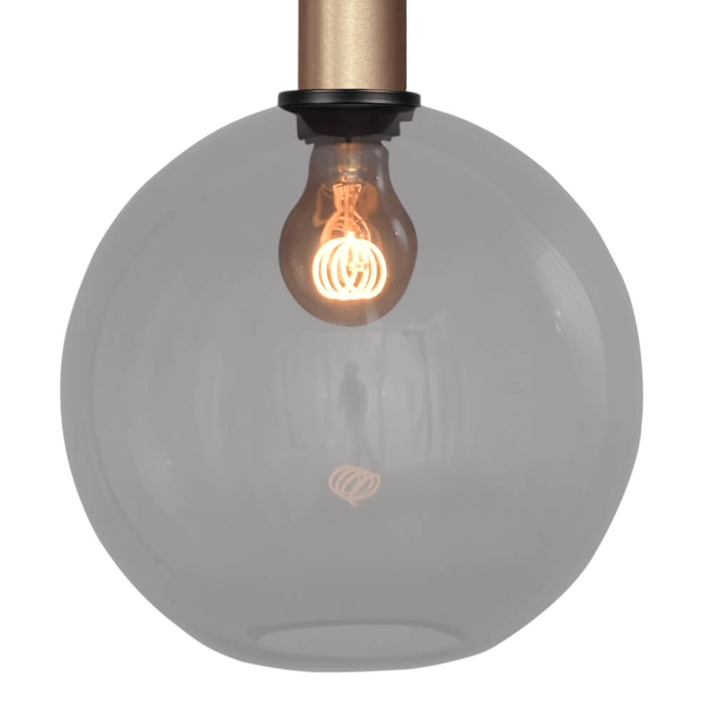 Hanglamp Ø 25cm Bella 2 Messing goud met smoke glas Masterlight 8718121333977