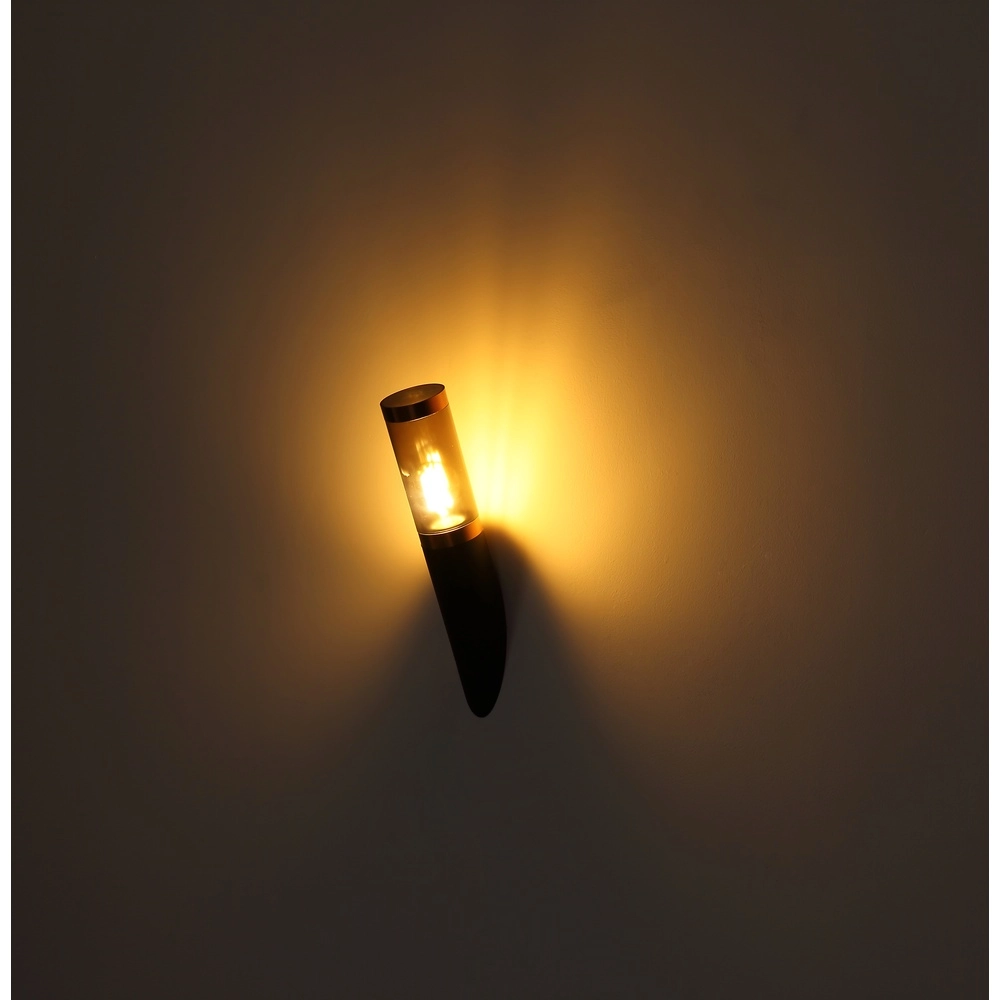 Padverlichting Boston zwart met smoke Globo 9007371439911