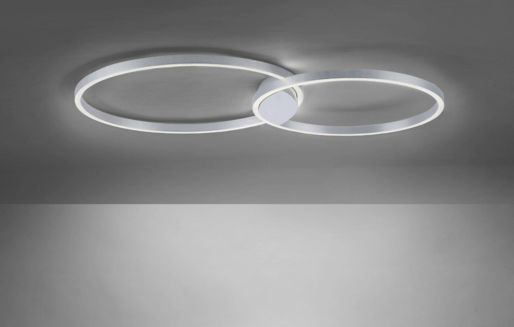 Design plafondlamp Q-Kate 2-rings 96cm grijs Paul Neuhaus 4012248333549