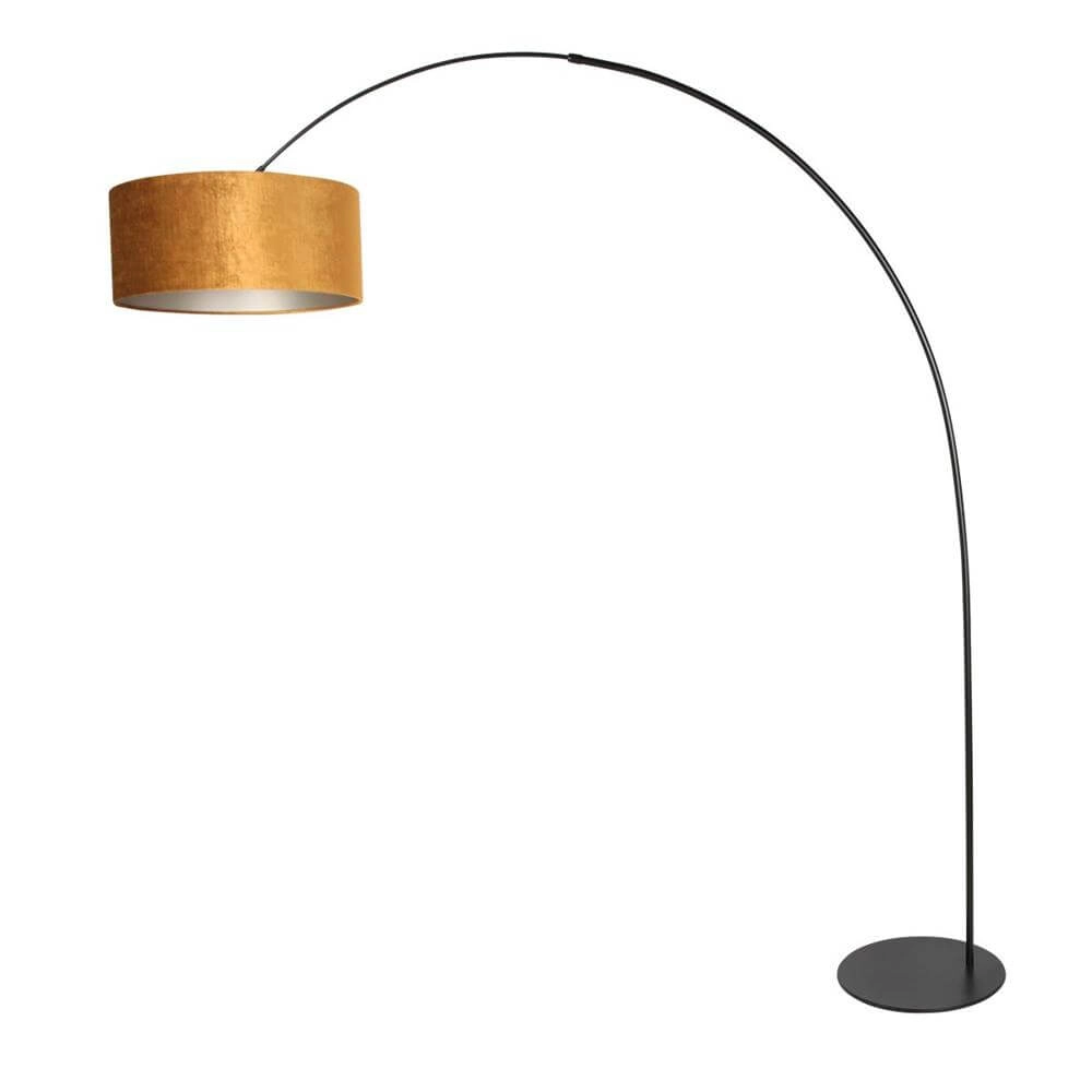 Vloerlamp Curve zwart met gouden kap Ø 50cm Steinhauer 8712746179453