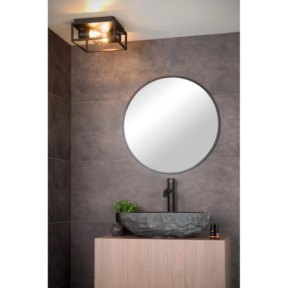Zwarte wandlamp Carlyn 2-lichts badkamer IP54 Lucide 5411212271709
