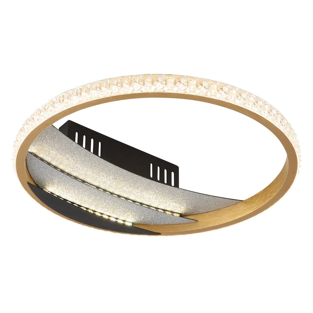 Unieke plafondlamp Constance zwart met goud Ø 29,5cm