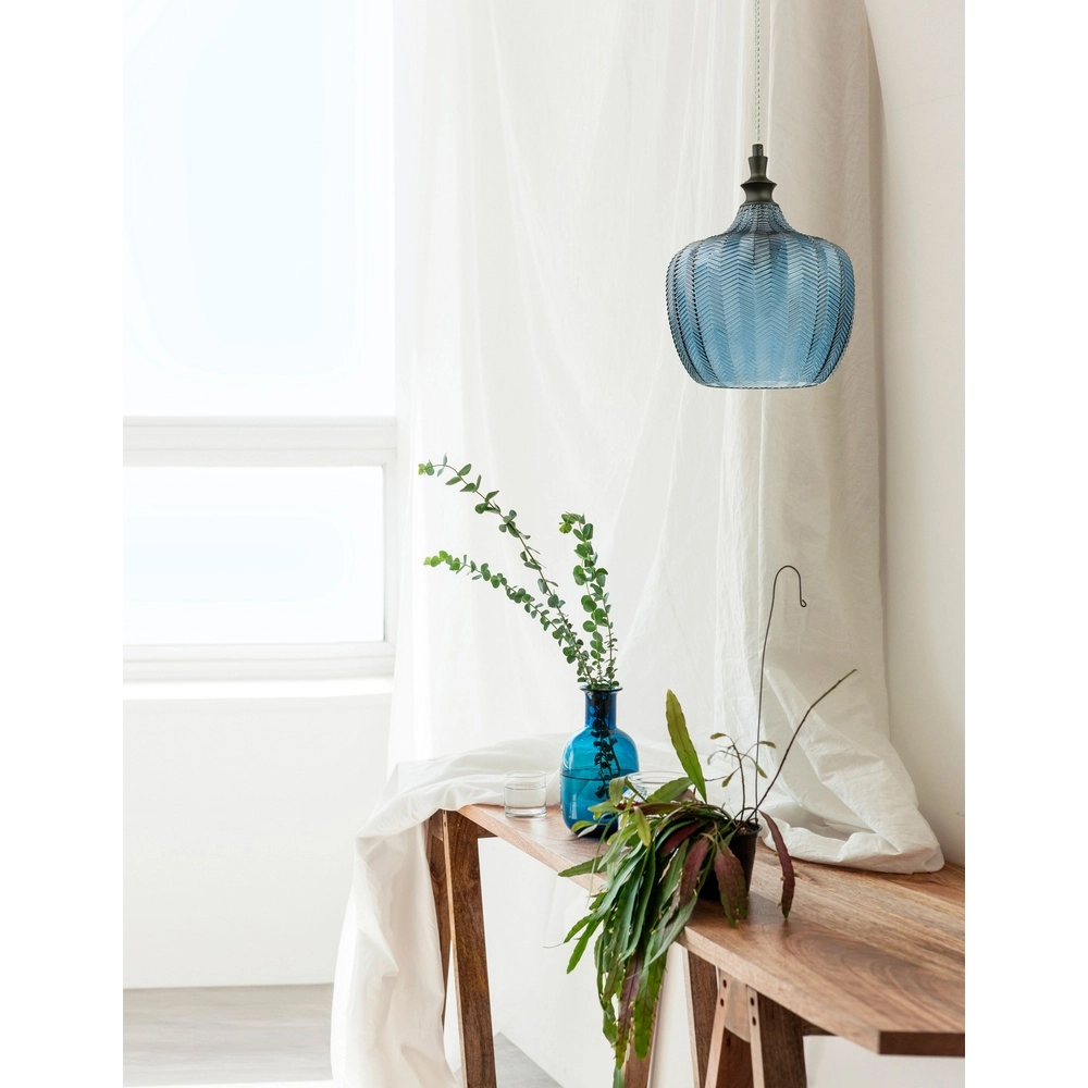 Hanglamp Loni blauw glas