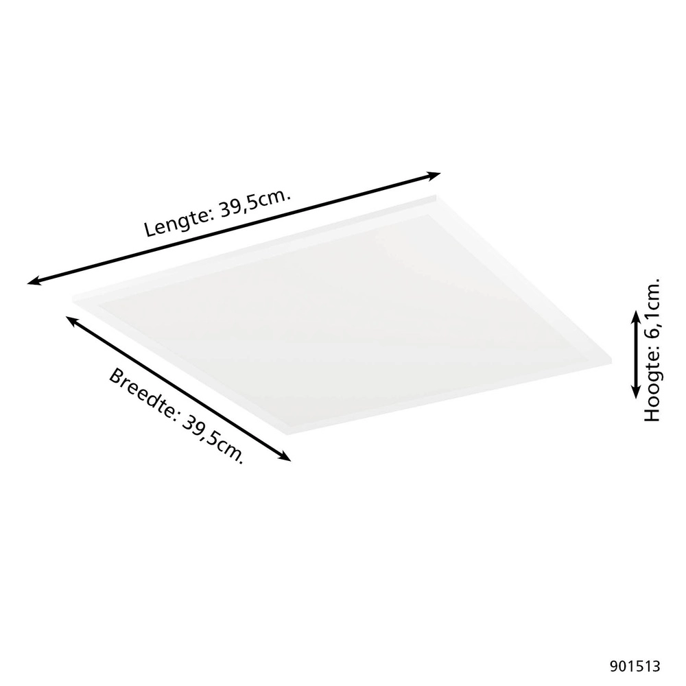 Smart plafondlamp Moradillo-Z wit vierkant 39,3cm Eglo 9008606342174