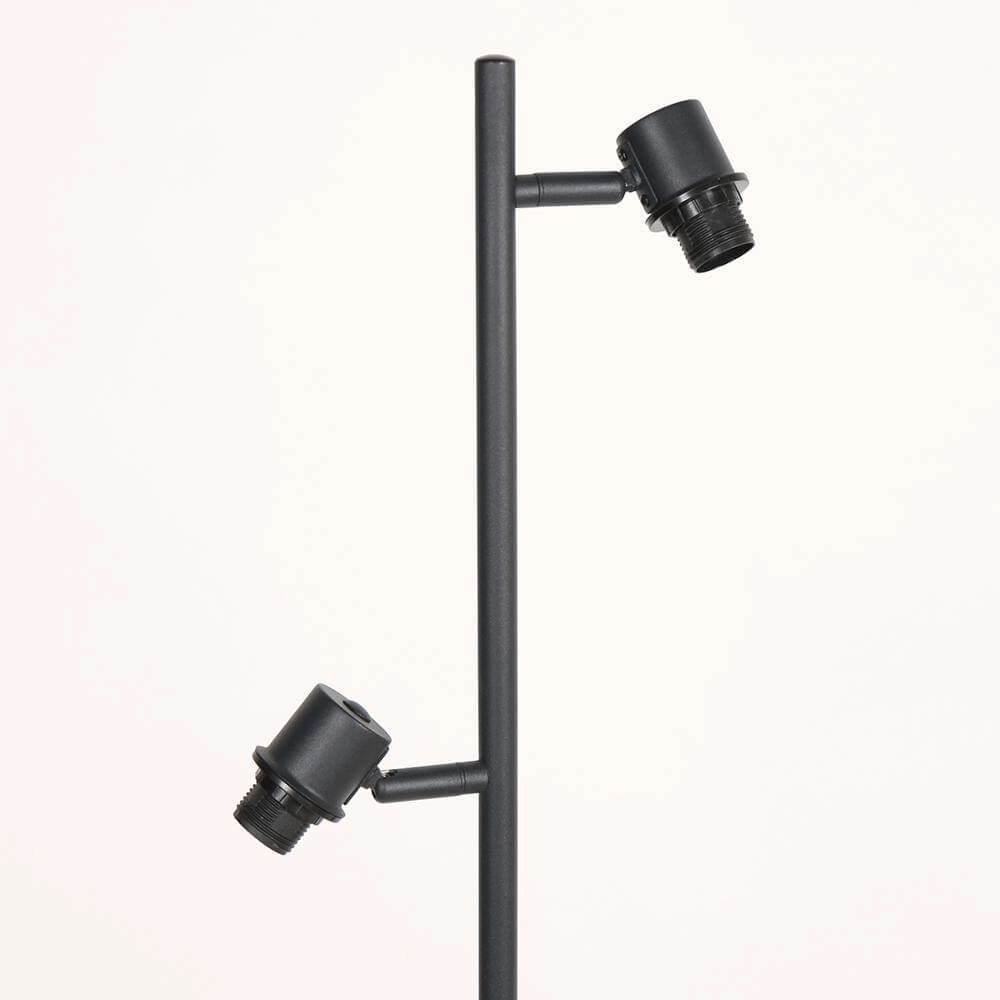 Vloerlamp Bambus zwart met bamboe 2-lichts Steinhauer 8712746171457