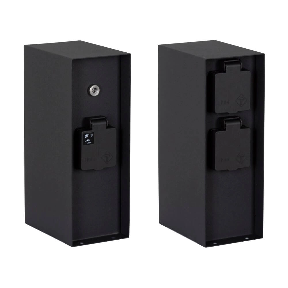 Stopcontact paal Contact 3x schemersensor