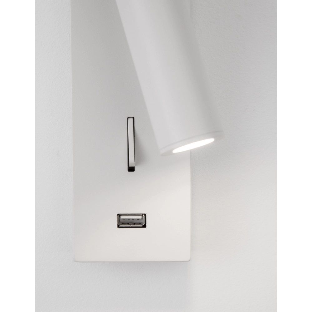 Bedlampje Fuse wit met usb Lyora 5212017423702