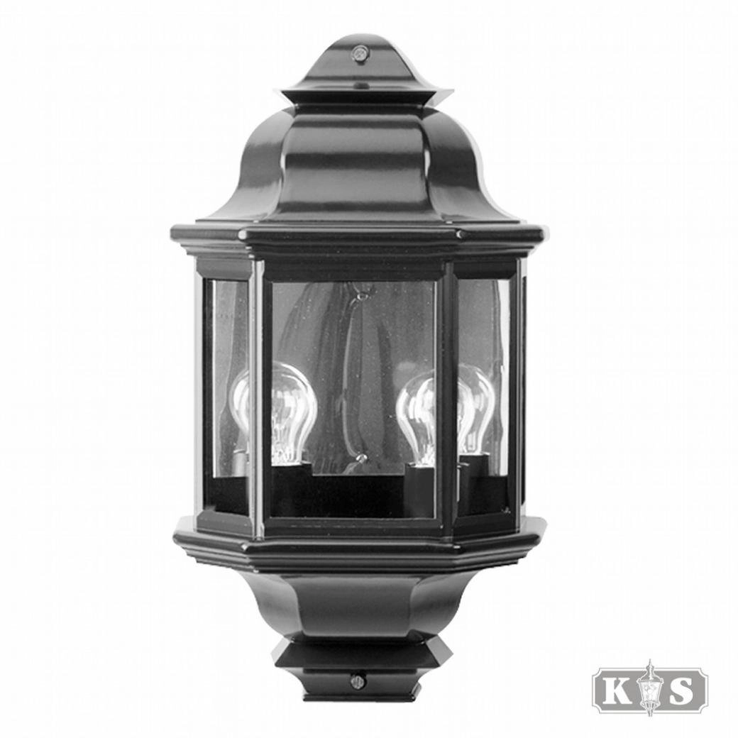 Klassieke muurlamp Turijn 2 zwart KS Verlichting 8714732510202