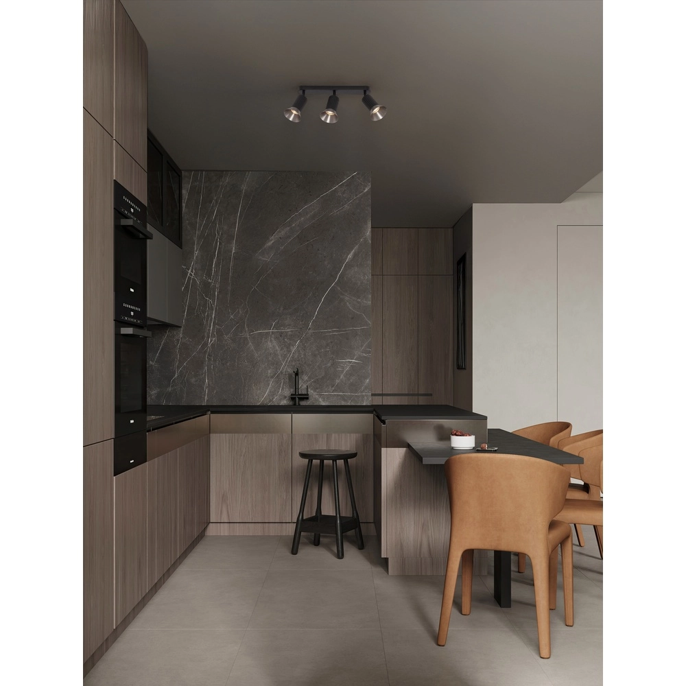 Plafondlamp Luvia 3-lichts zwart met brons Lyora 5212017475541