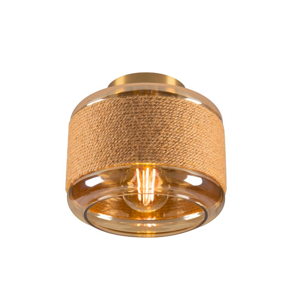 Glazen plafondlamp Pantilo Rope 19 Ø 19cm - zwart met smoke SLV 4024163280891