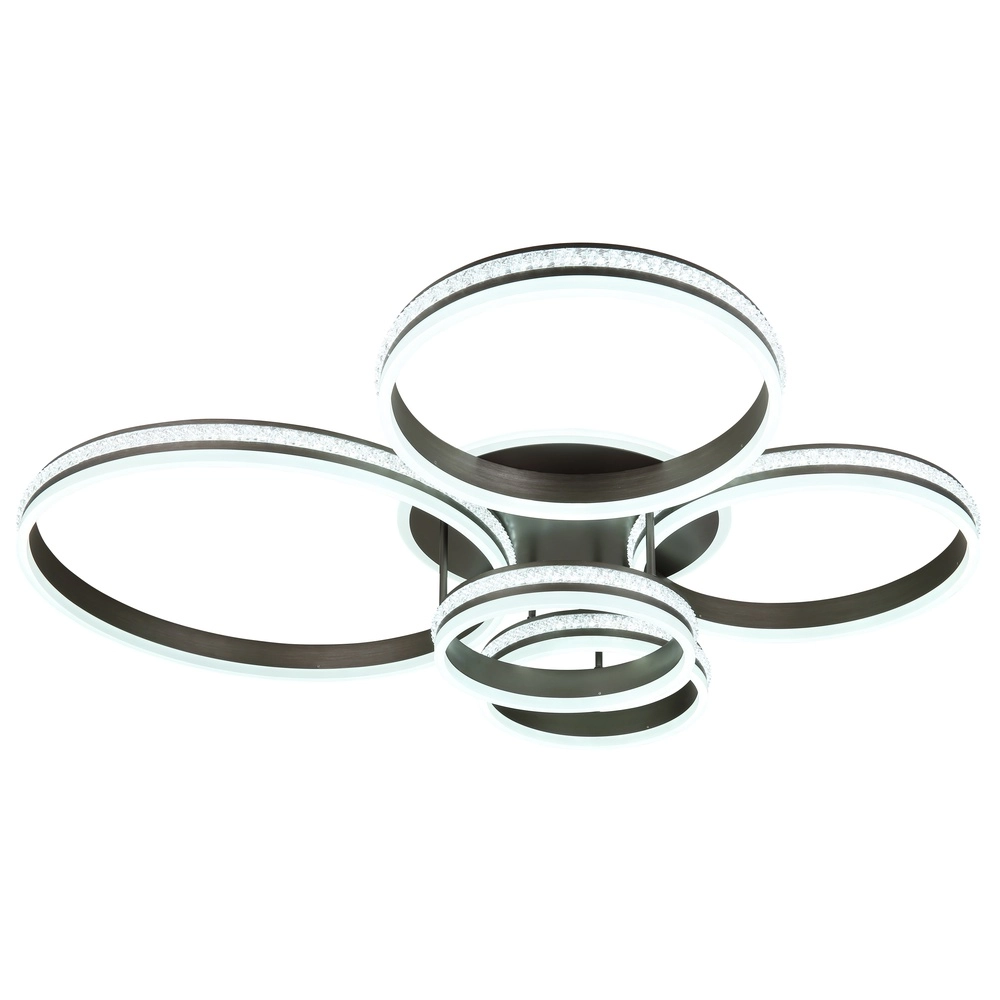 Design plafondlamp Grouni 5 ringen titanium geborsteld Globo 9007371457991