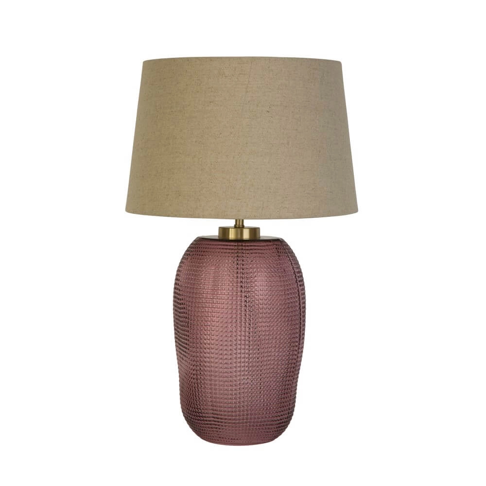 Schemerlamp Amethyst roze glas Searchlight 5053423273648