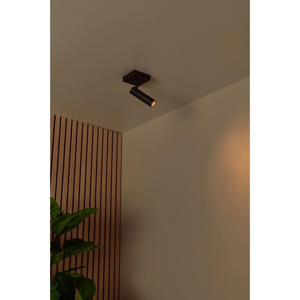 Strakke plafondlamp Grado zwart Lucide 5411212221667