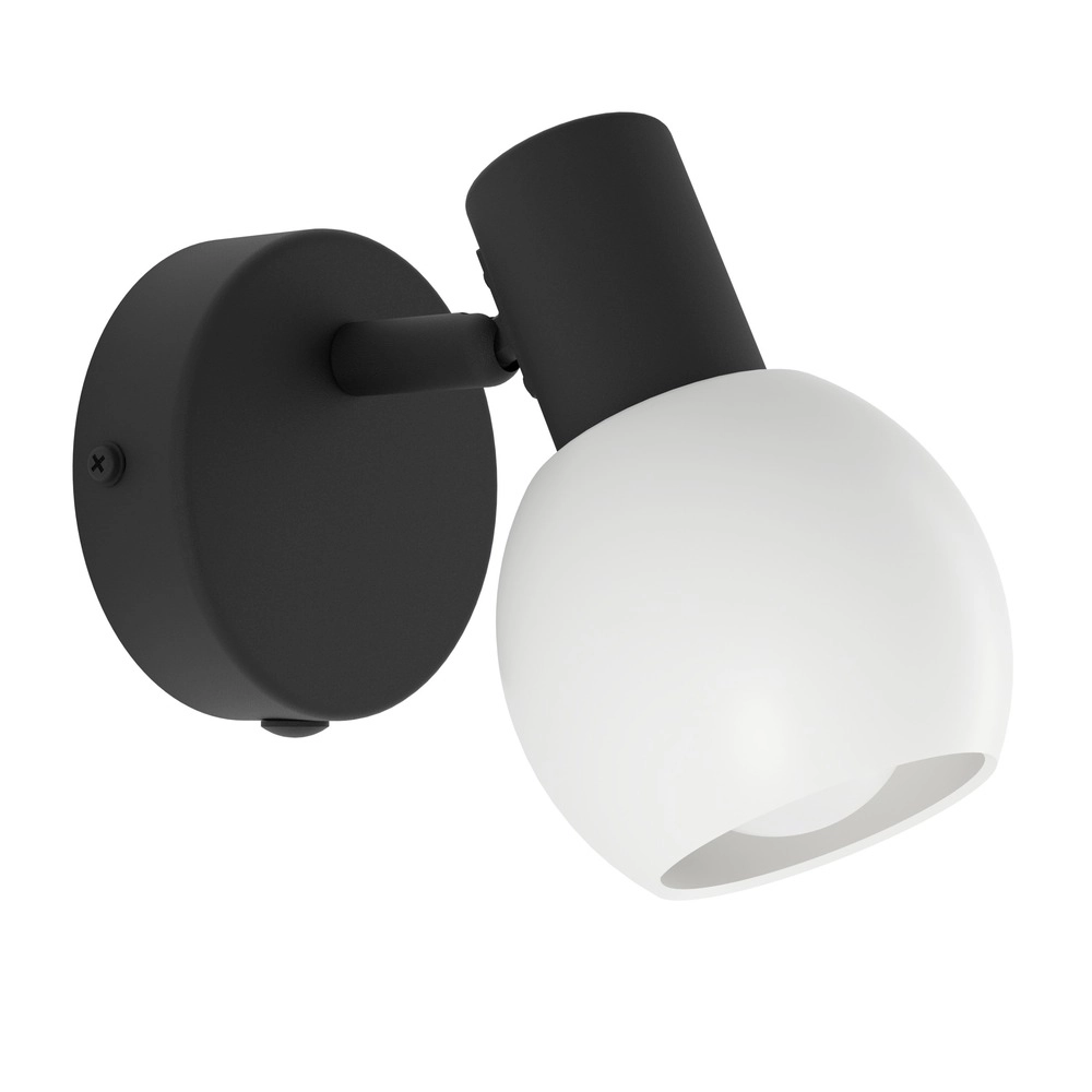 Wandlamp Castellazo zwart met wit glas Eglo 9008606392124