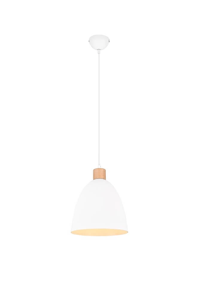 Hanglamp Jagger wit met houtbruin Trio 4017807503180