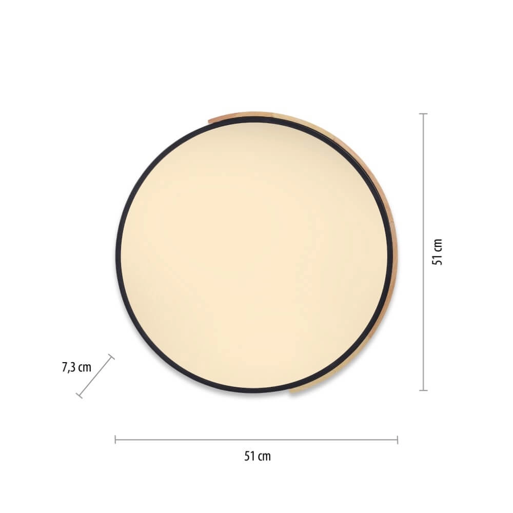 Ronde plafondlamp Q-Bila zwart Paul Neuhaus 4012248366219