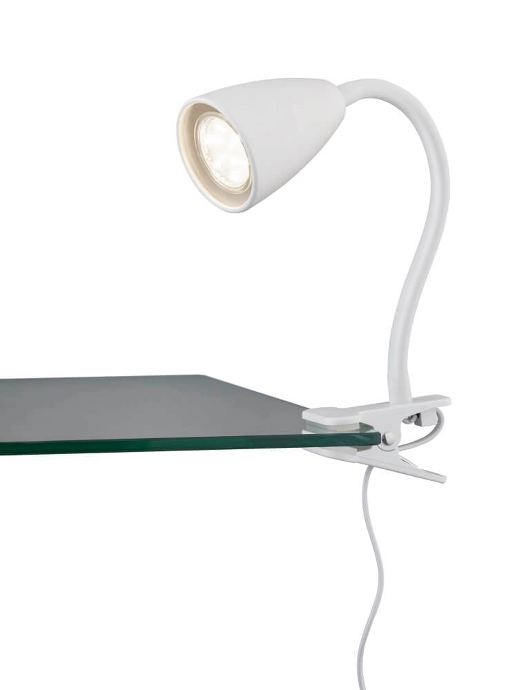 Tafellamp Wanda met klem wit Tafellamp Wanda met klem wit