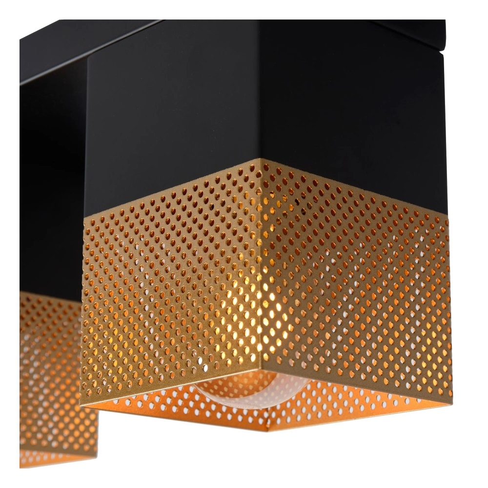 Design plafondlamp Renate zwart met goud Lucide 5411212211255
