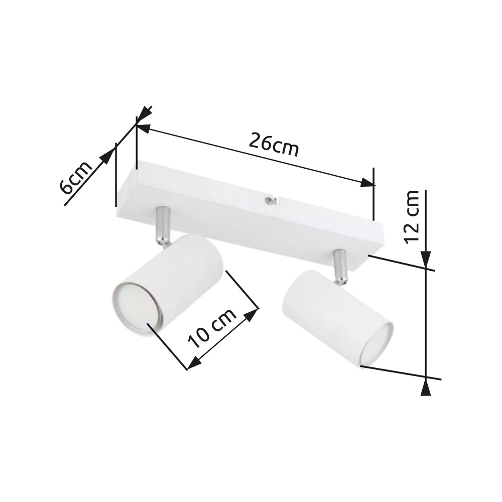Plafondlamp 2-lichts Robby wit Globo 9007371433520