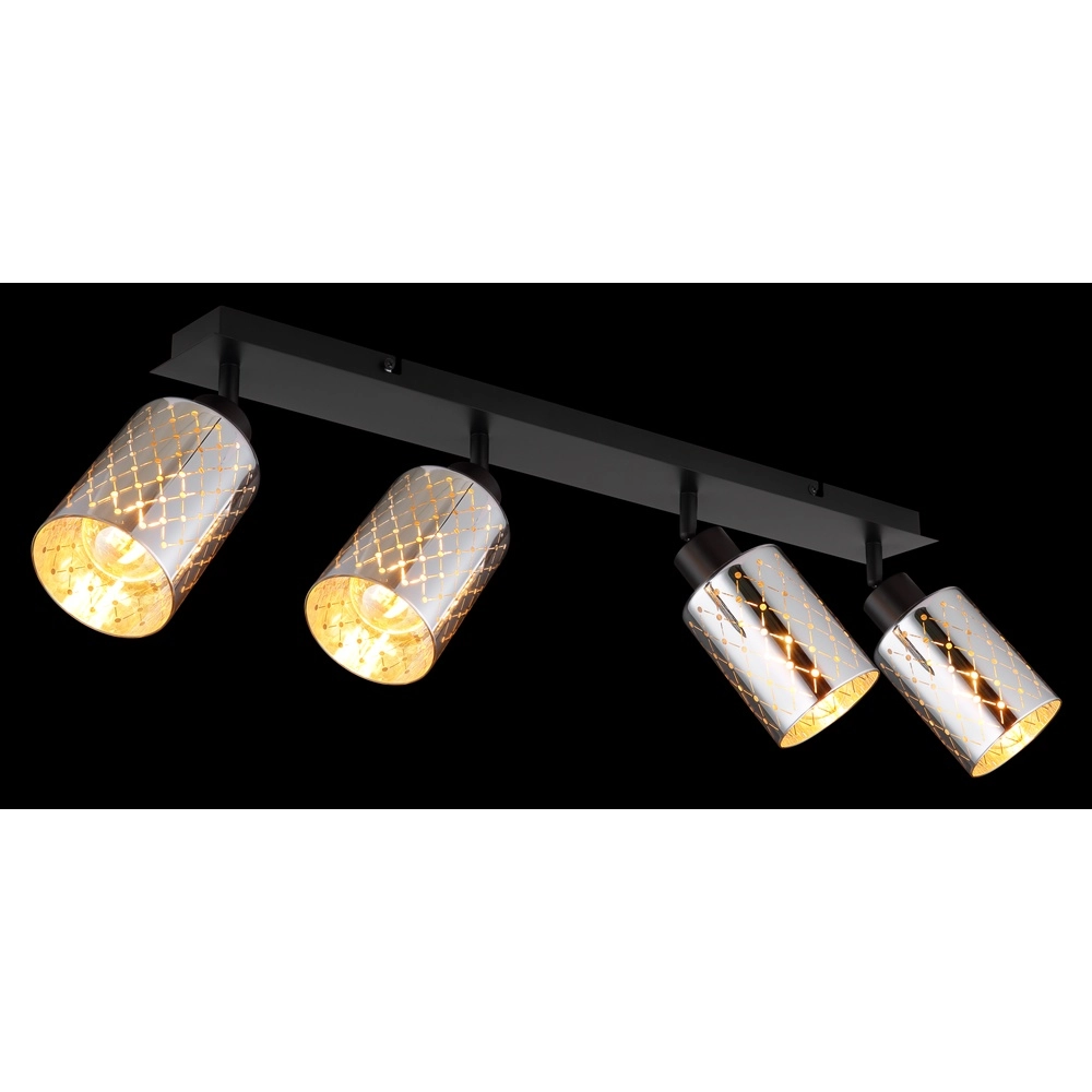 Design plafondlamp Alonso 4-lichts zwart Globo 9007371572250