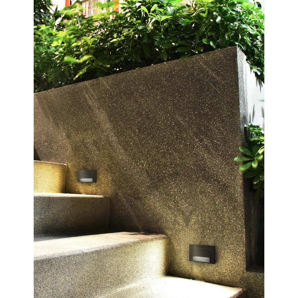 Vierkante wandlamp Krypton 8,5cm grijs Lyora 5212017409294