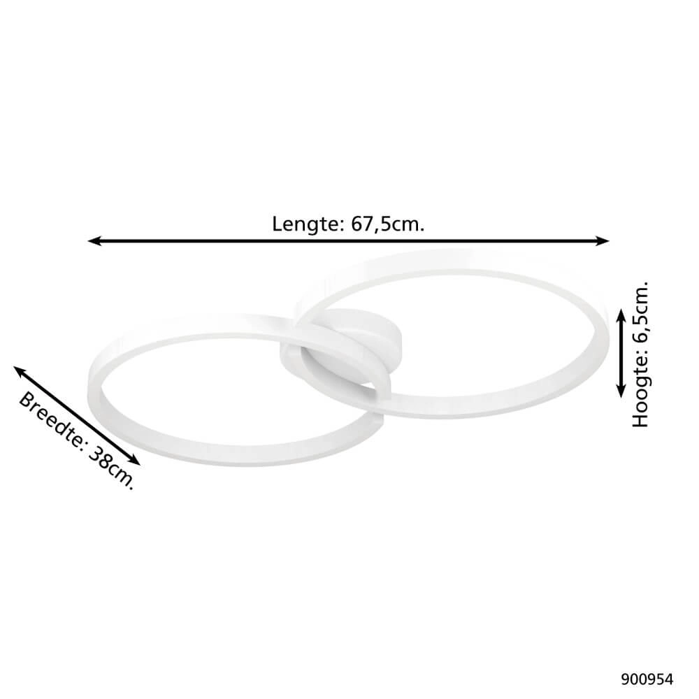 Zwarte led plafondlamp Amandolo 2-ringen Eglo 9008606275069