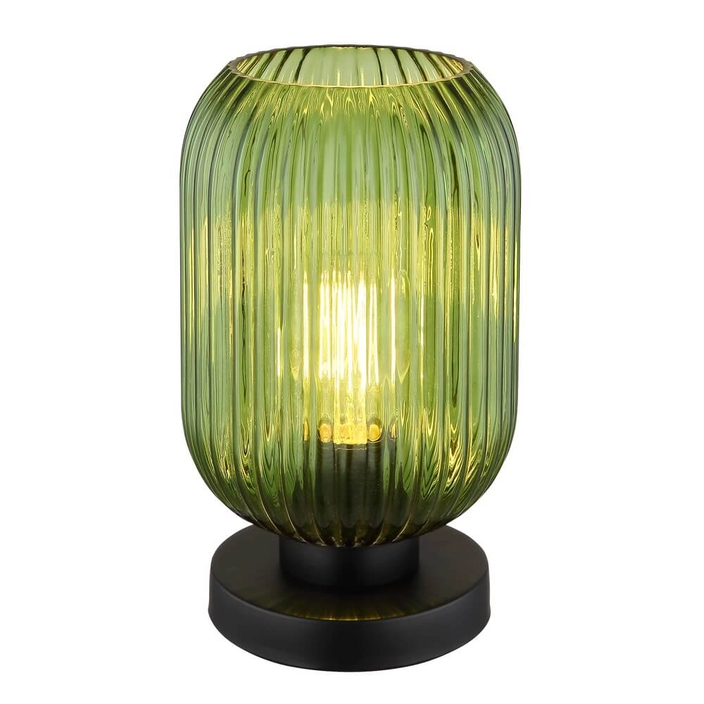 Ronde tafellamp Normy groen glas Ø 14cm