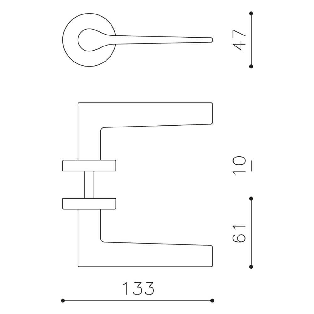 Design deurklink Lama op rozet messing mat Intersteel 8714186503782