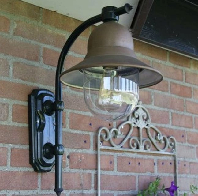 Klassieke stallamp Toscane koper - zwart KS Verlichting 8714732510349