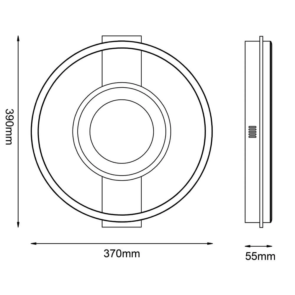 Plafondlamp Maureen Ø 37cm zwart met hout Brilliant 4004353420078