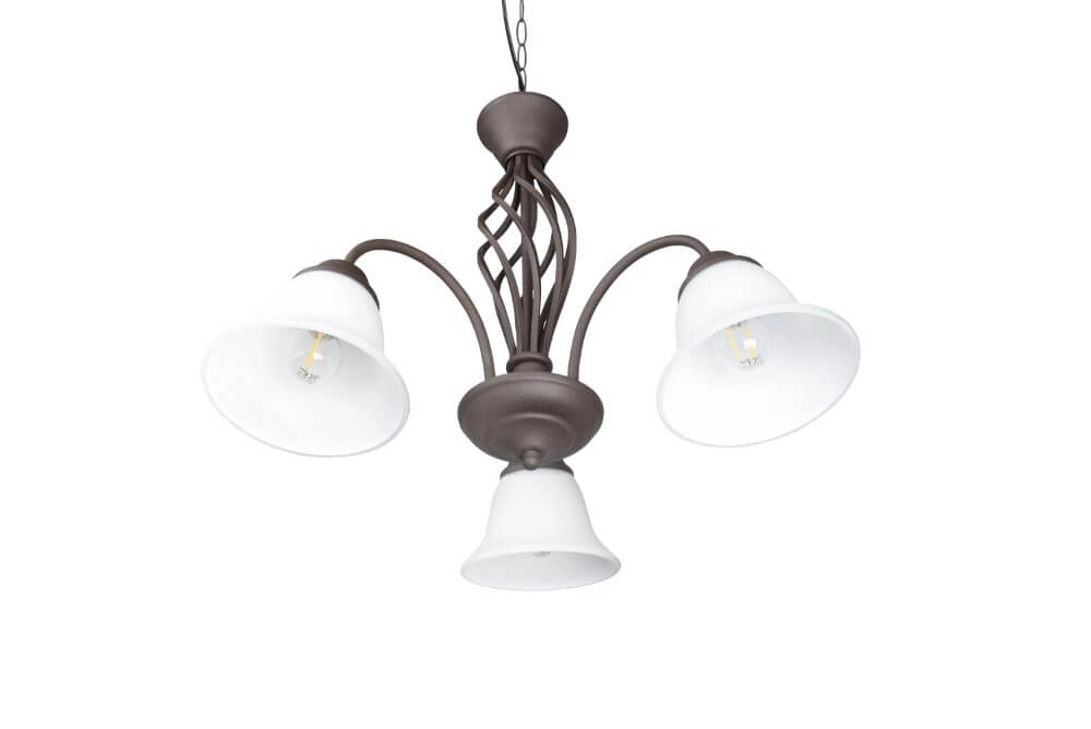 Kroonluchter Rustica 55cm 3-lichts roestbruin Kroonluchter Rustica 55cm 3-lichts roestbruin