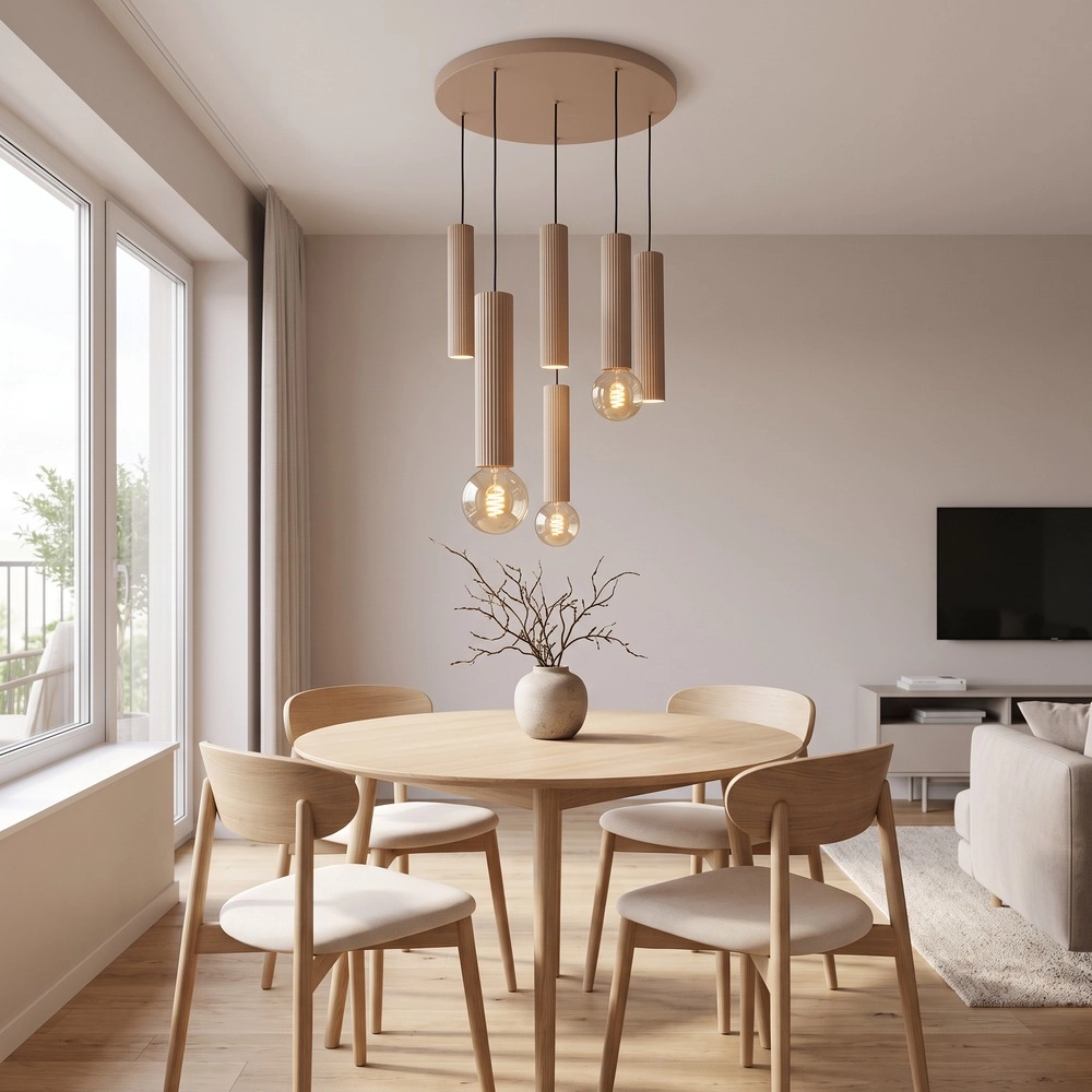 Design hanglamp Fariolo zand bruin 6-lichts Ø 48cm Eglo 9008606391653