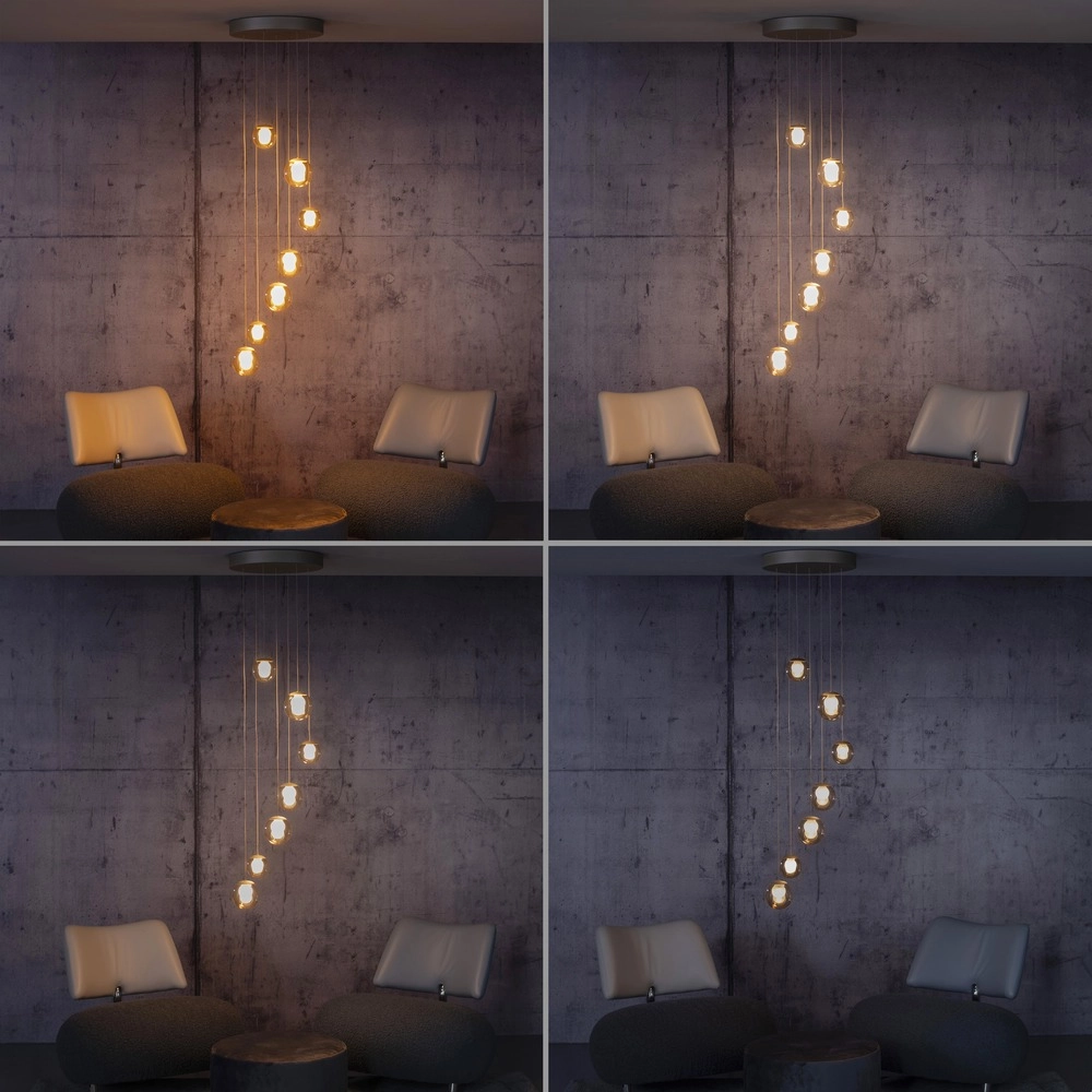 7-lichts hanglamp Pure Popup bronce Paul Neuhaus 4012248396681