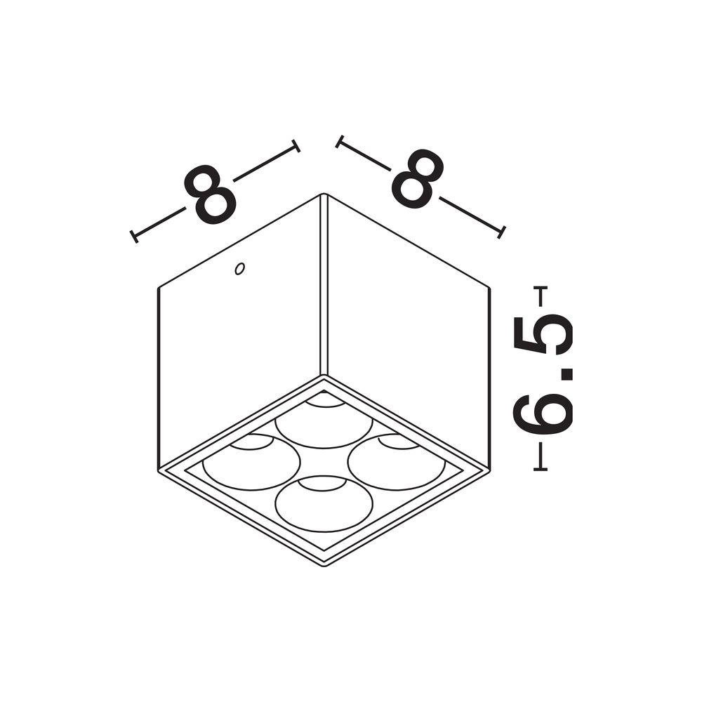 Plafondlamp Jax vierkant 8cm antraciet Lyora 5212017470591