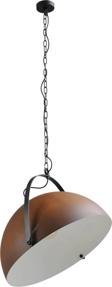 Landelijke hanglamp Larino 60 roestbruin met wit
