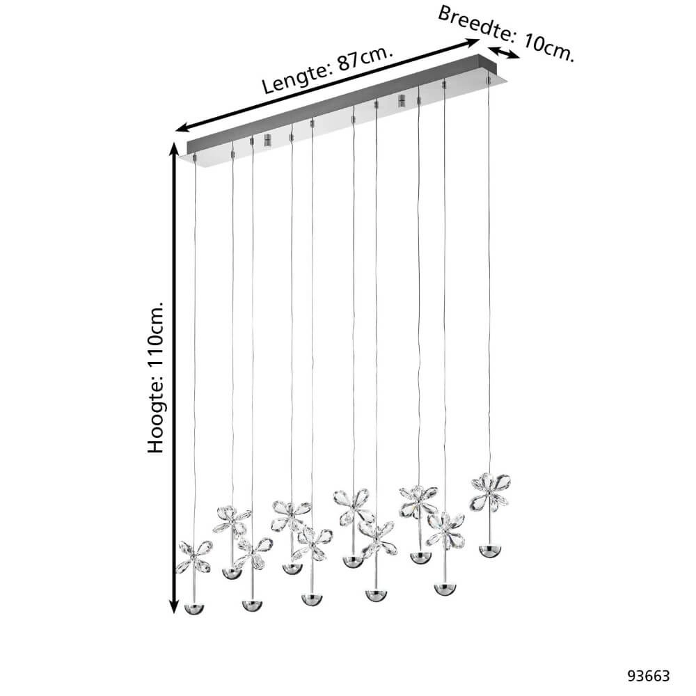 Unique hanging lamp Pianopoli flowers chrome Stars of Light 9002759936631