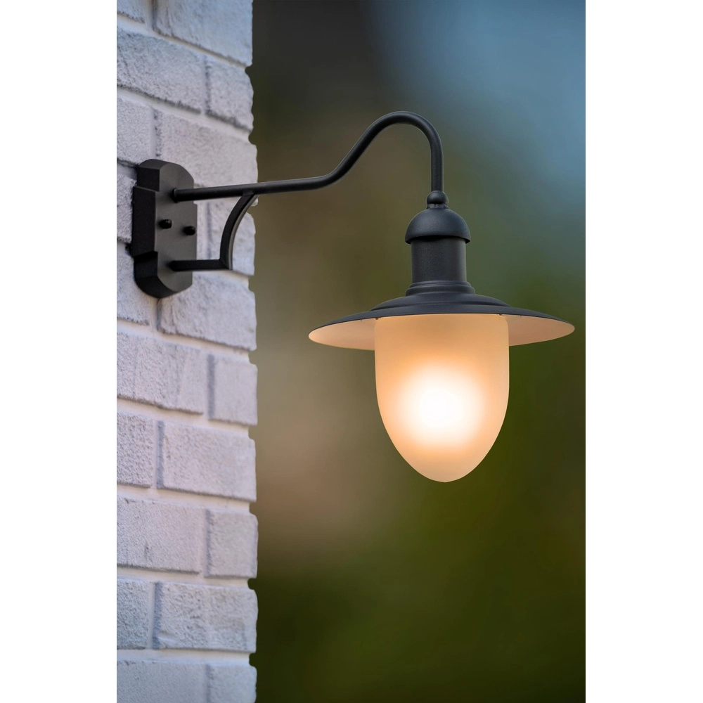 Landelijke wandlamp Aruba zwart Ø 25cm Lucide 5411212113498