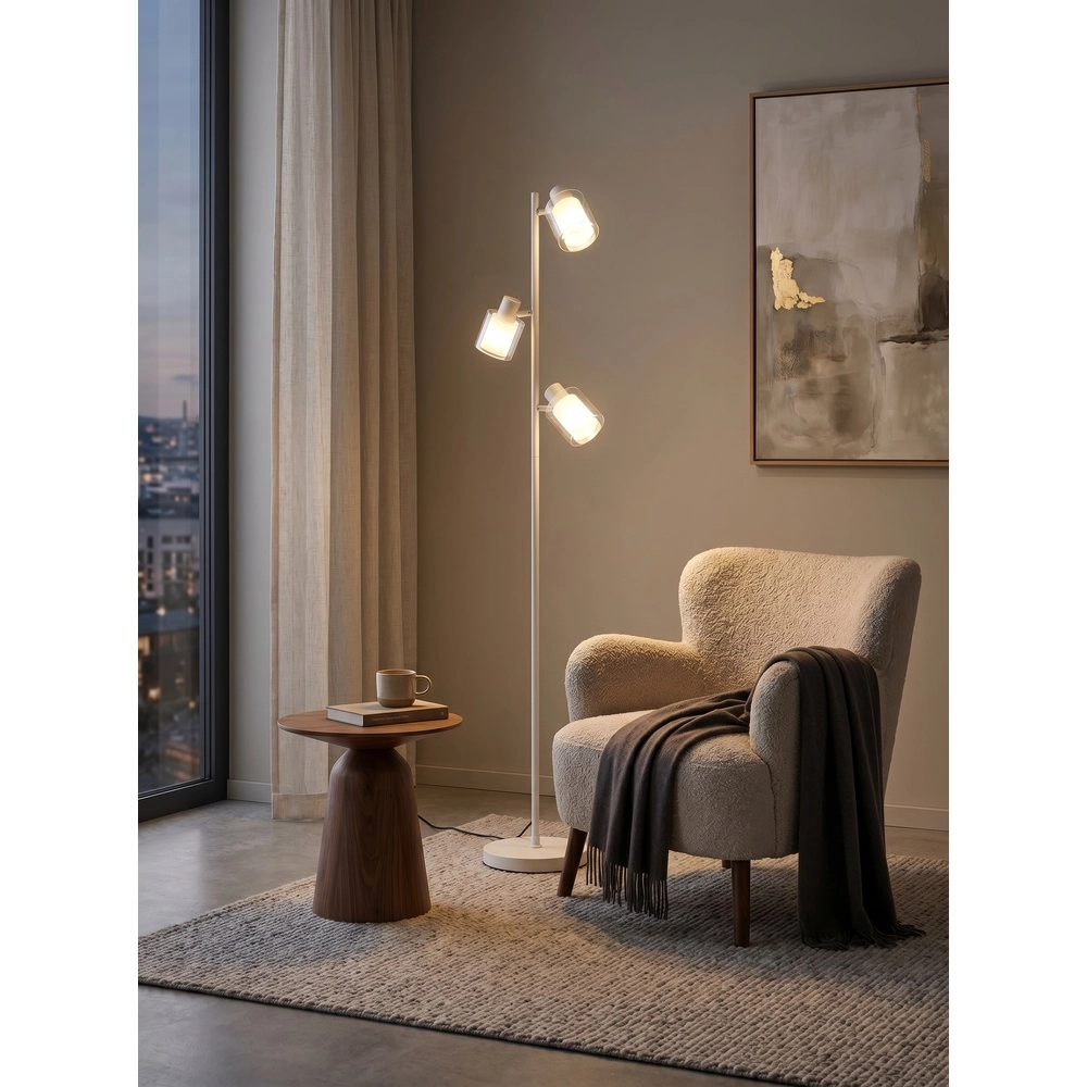 Vloerlamp Neralo grijs 3-lichts Trio 4017807702774