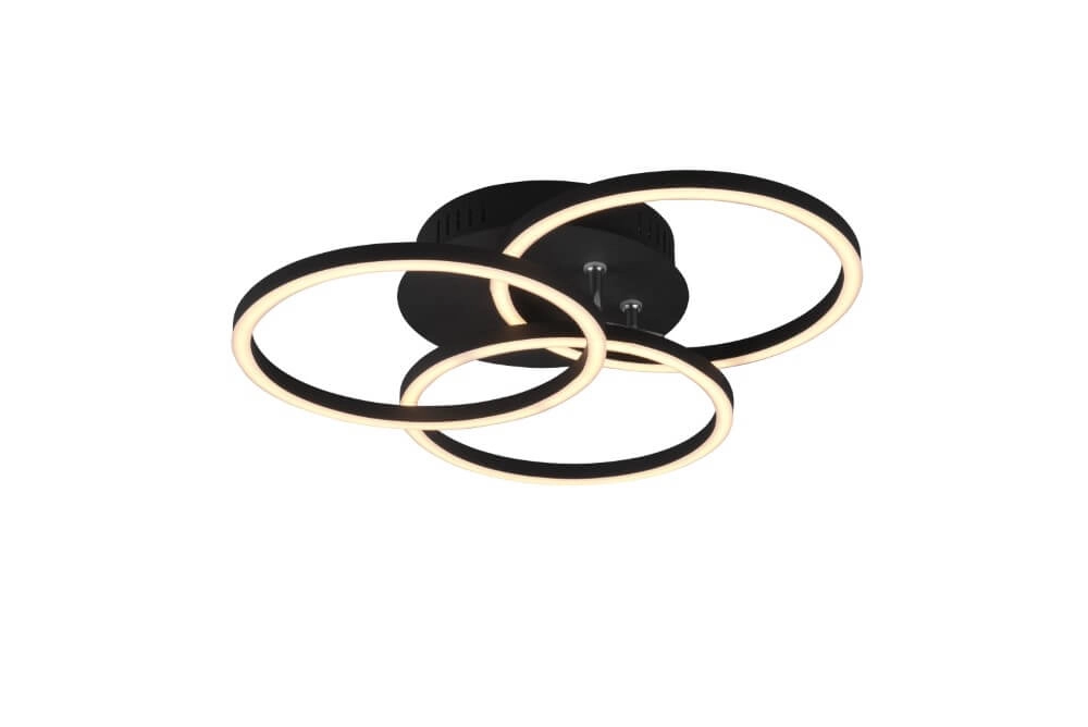 Plafonnière Circle 3-rings zwart Trio 4017807500615