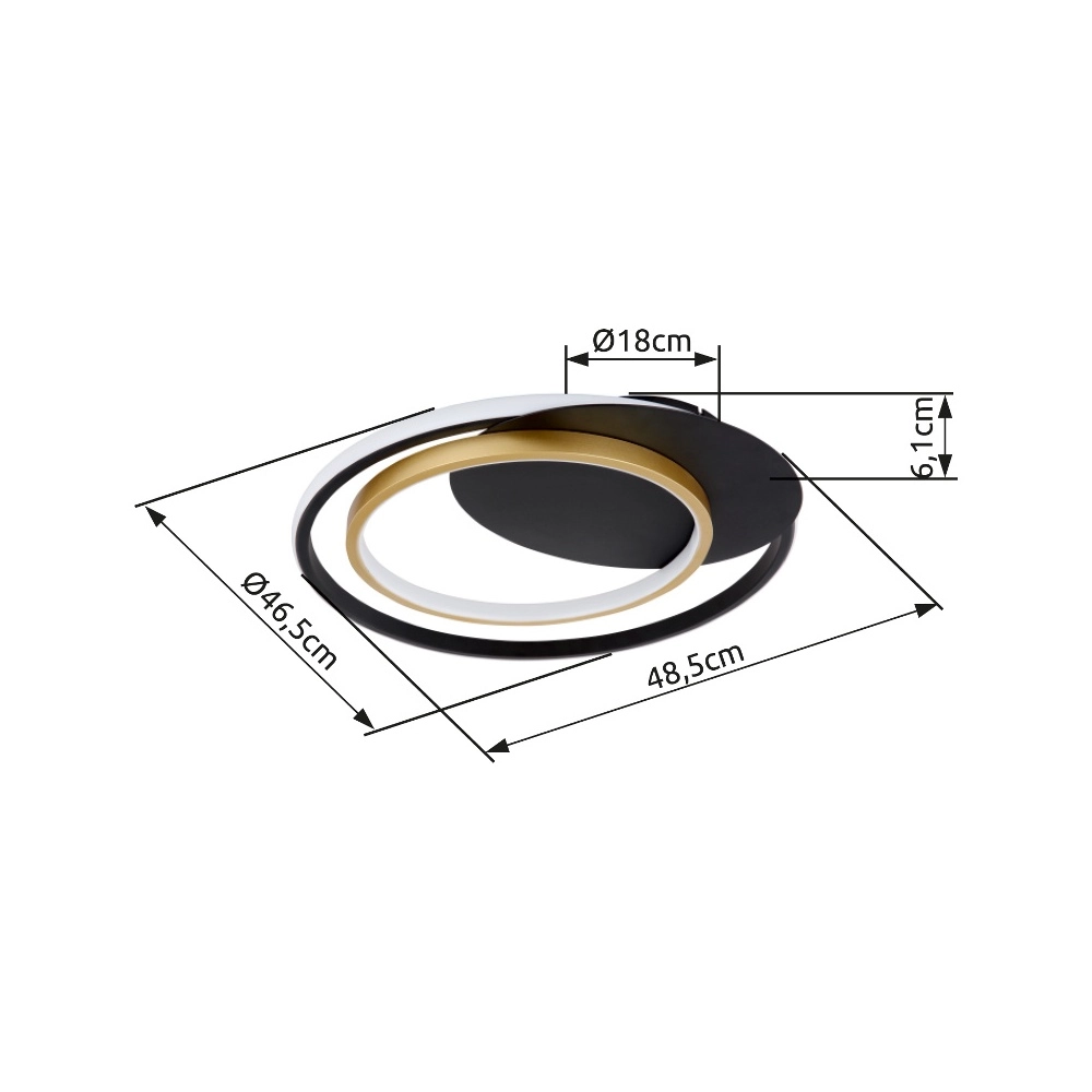 Design plafondlamp Rodan zwart Globo 9007371402526