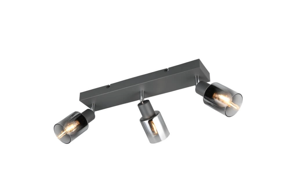 3-lichts plafondlamp Cadiz zwart Trio 4017807615777