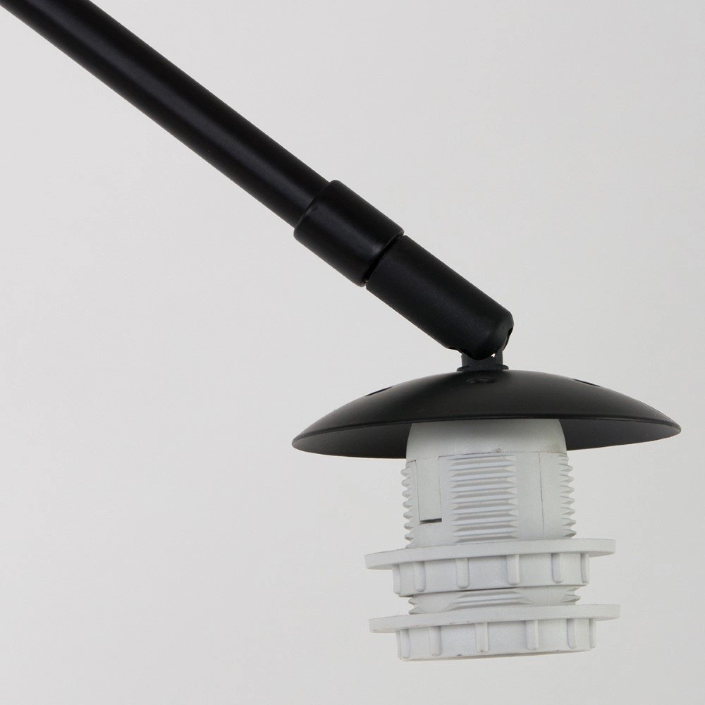 Booglamp Stresa zwart met effen wit lampenkap Steinhauer 8712746106619